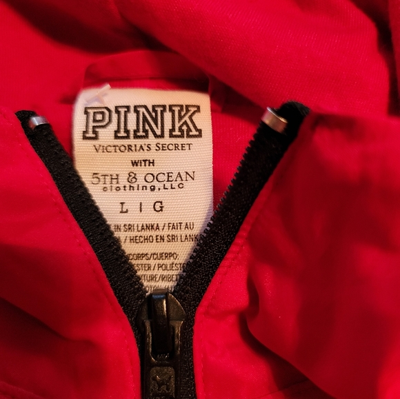 PINK Collegiate brand Texas Tech windbreaker hood half zip. EUC worn once - Picture 3 of 5